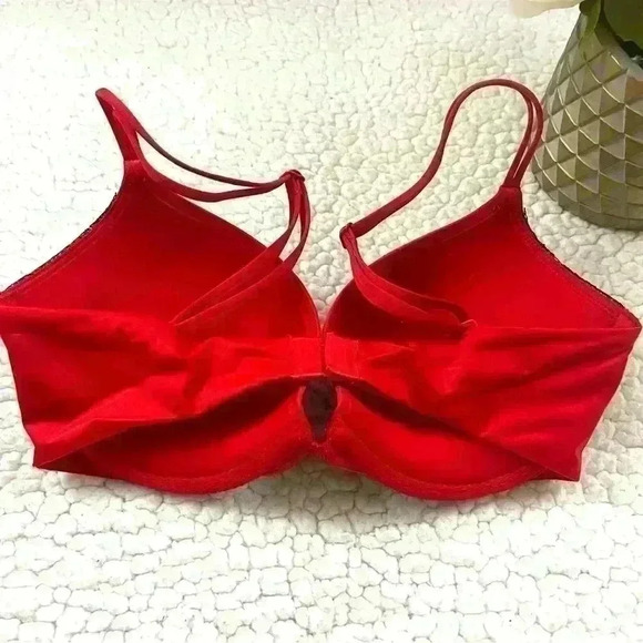 Victoria’s Secret Very Sexy Red Pad Push Up Lace Removable Straps Bra Size 32D - Picture 6 of 13